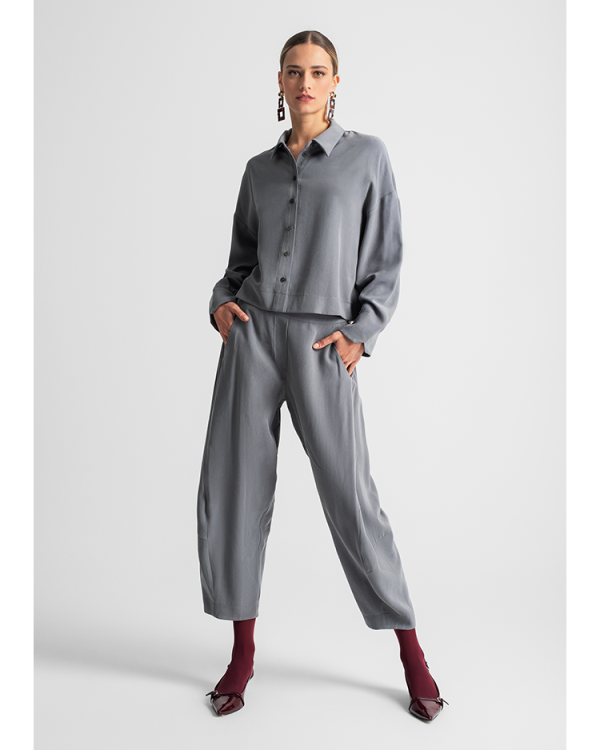 Cropped slouchy trousers with side pockets - Moutaki