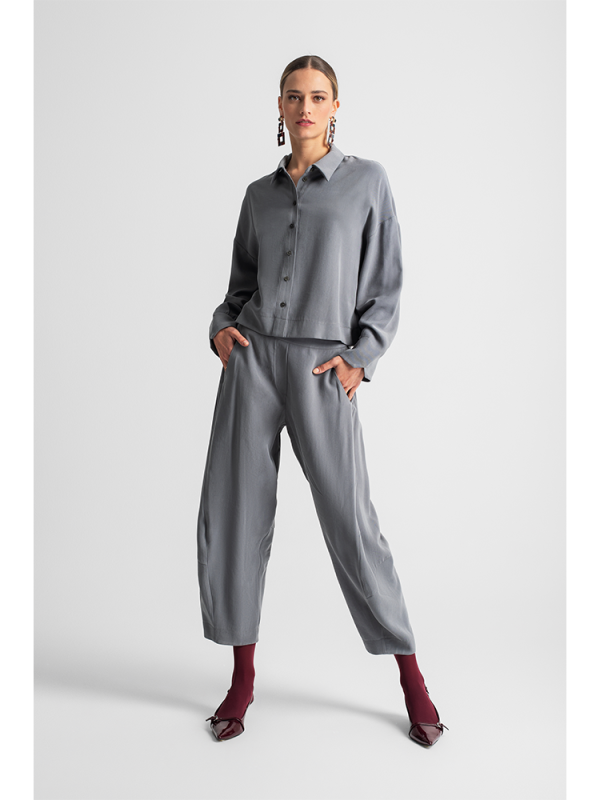 Cropped slouchy trousers with side pockets - Moutaki