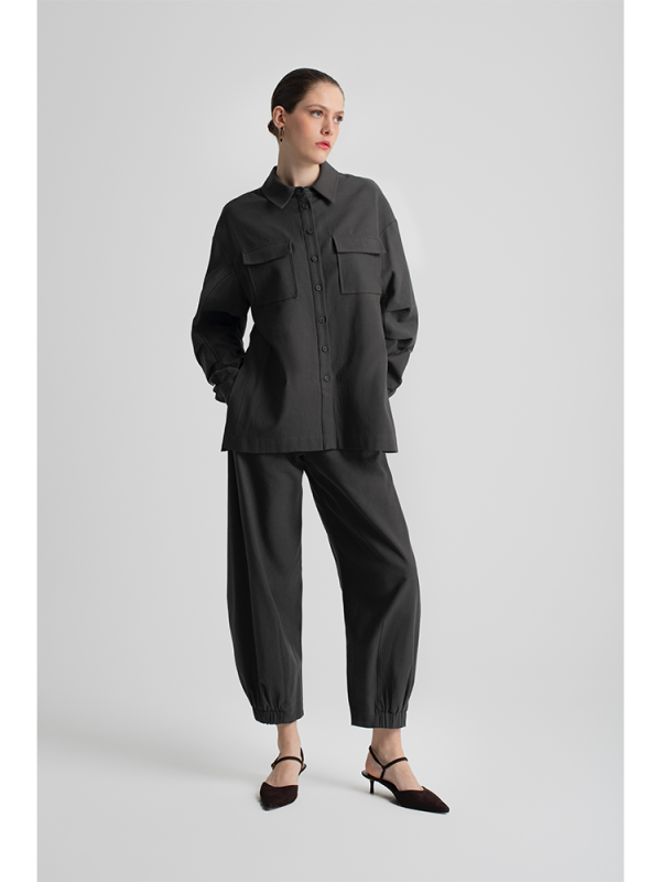 Relaxed slouchy trousers with elasticated hem - Moutaki