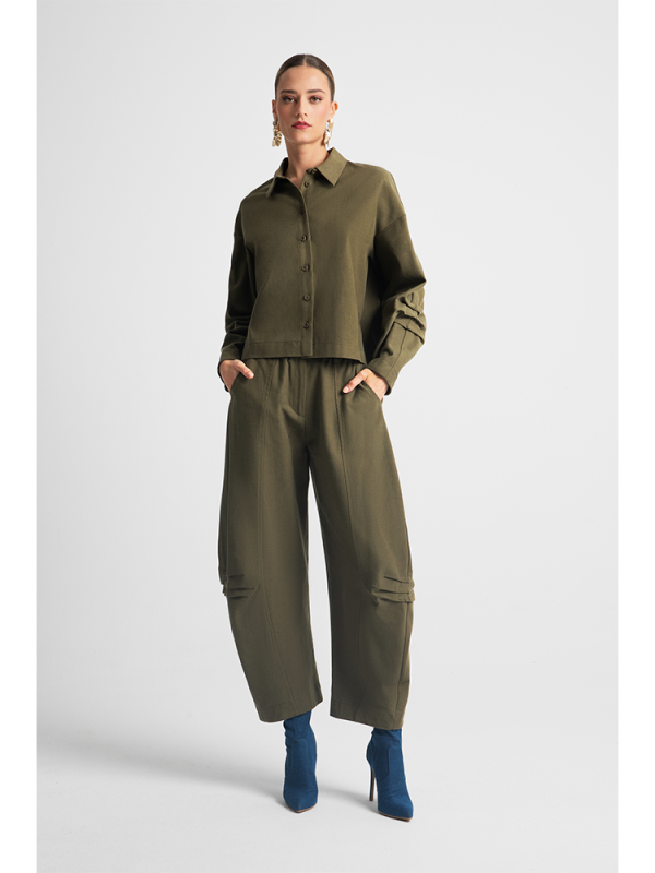 Slouchy trousers with  pleated details - Moutaki
