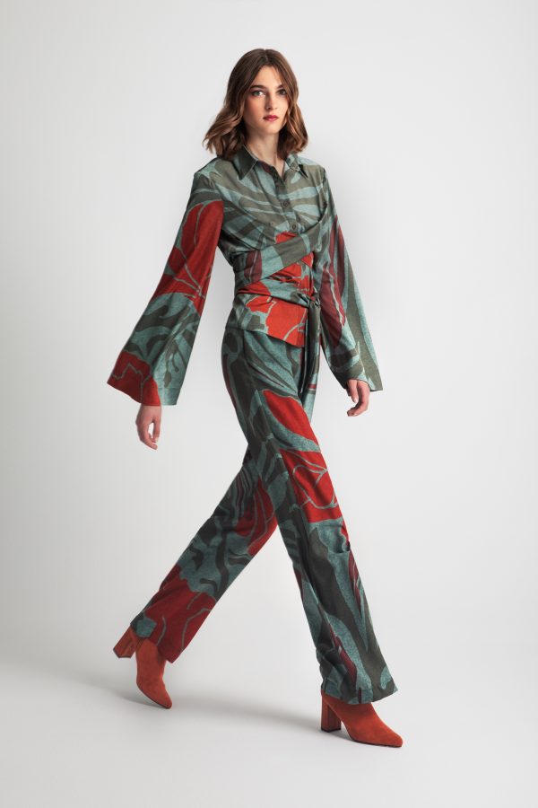 Wide-leg printed trousers - Moutaki - Image 2
