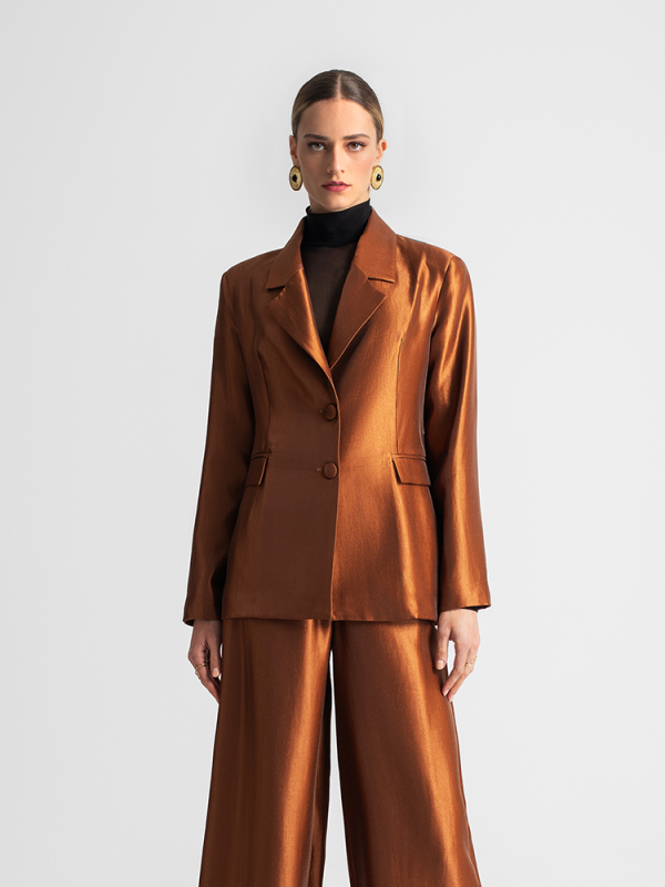 Tailored satin blazer - Moutaki