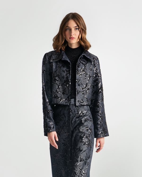 Boxy cropped sequin jacket - Moutaki