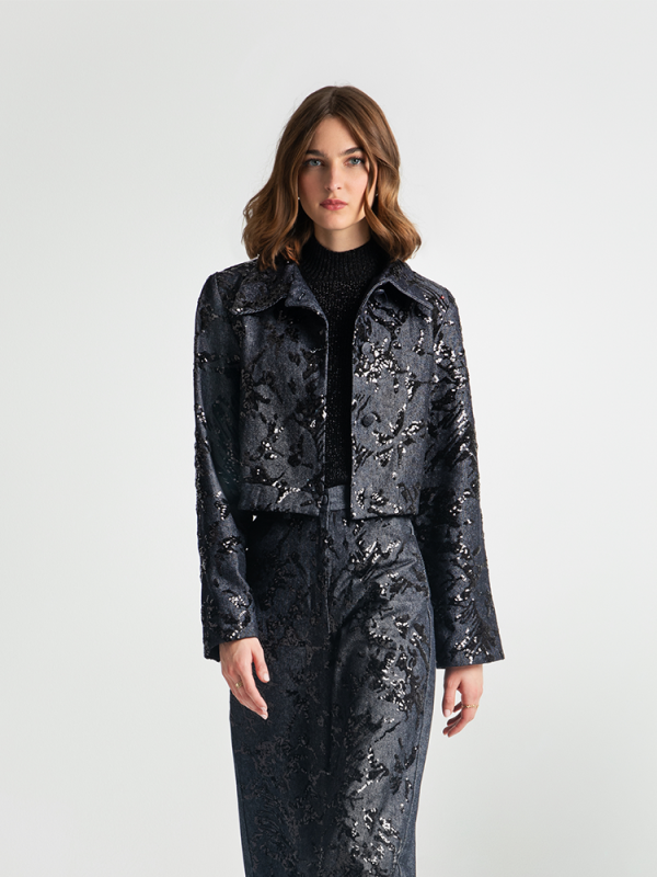 Boxy cropped sequin jacket - Moutaki