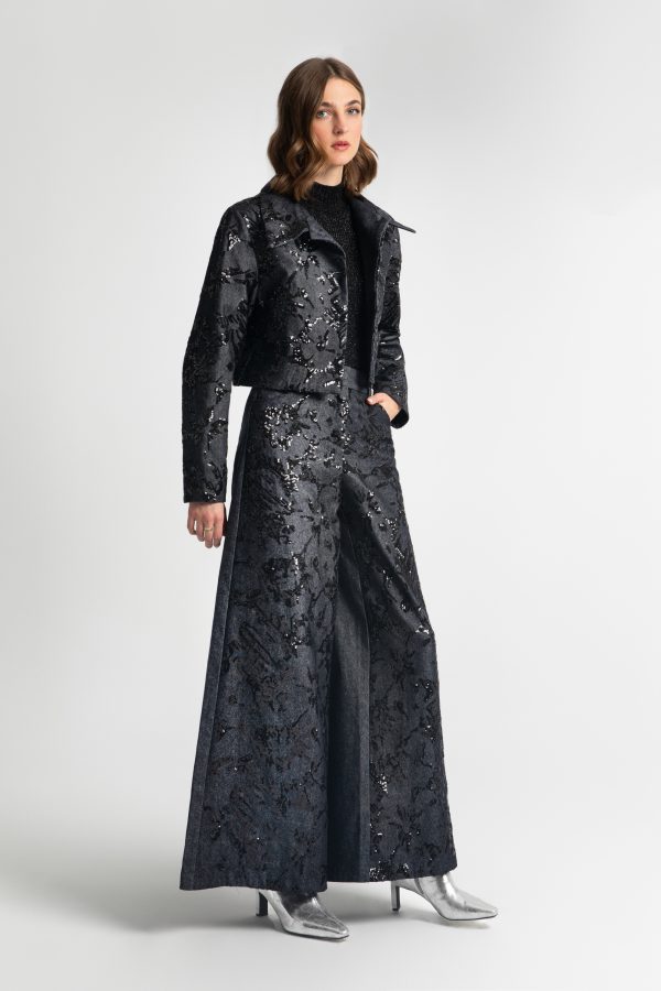 Boxy cropped sequin jacket - Moutaki - Image 3
