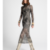 Printed mesh turtleneck dress - Moutaki