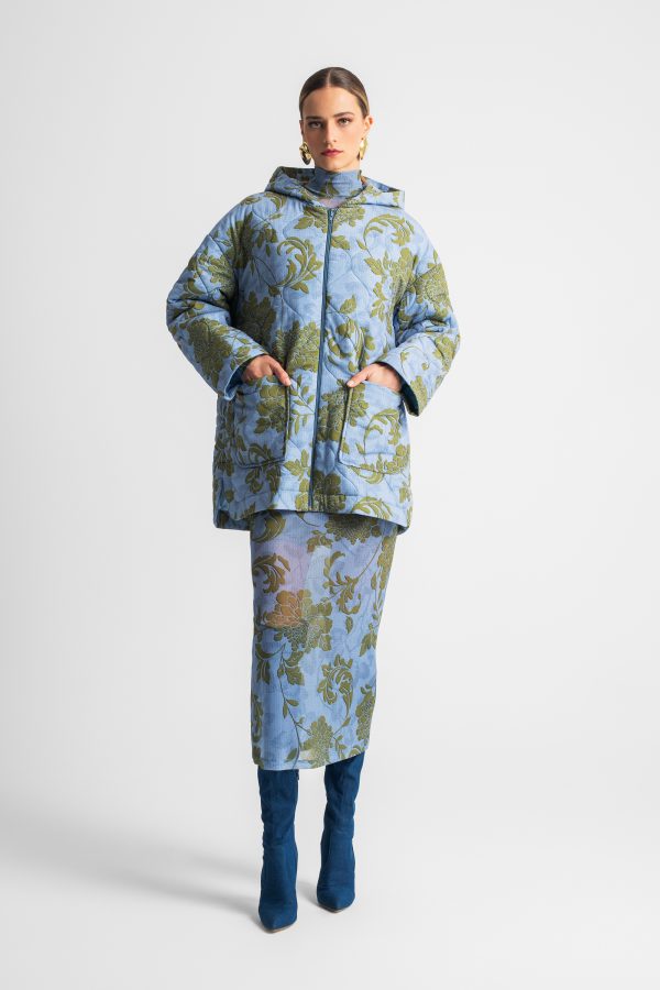 Printed mesh turtleneck dress - Moutaki - Image 3