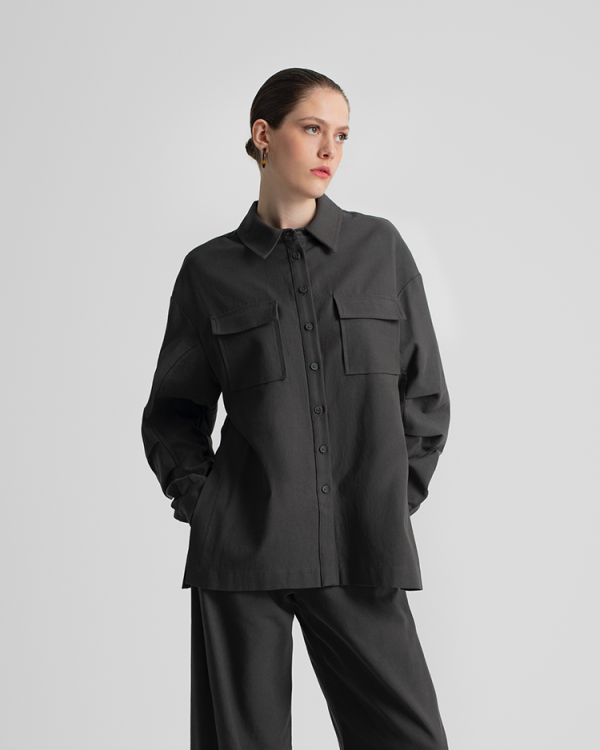 Classic shirt with front flap pockets - Moutaki