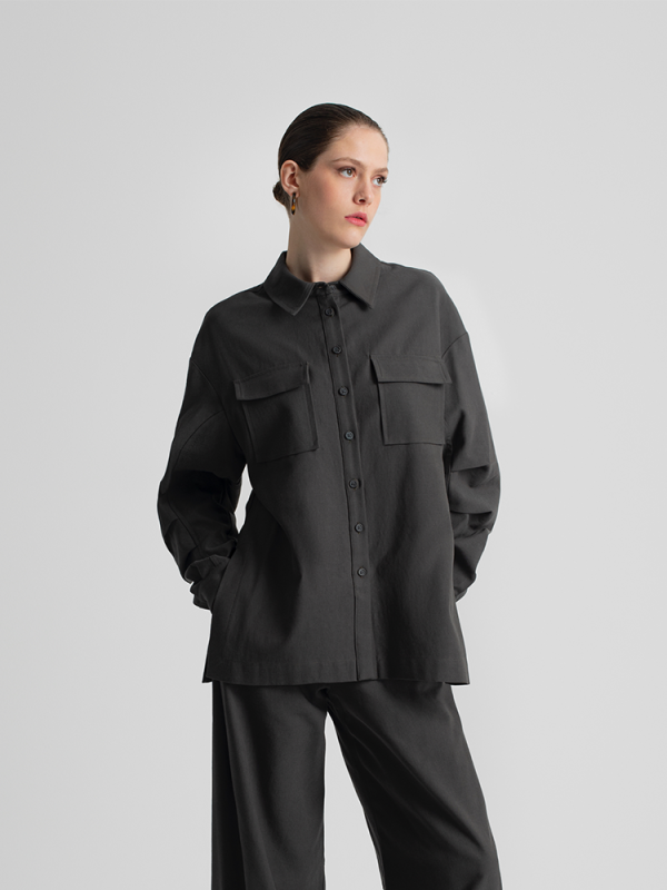 Classic shirt with front flap pockets - Moutaki