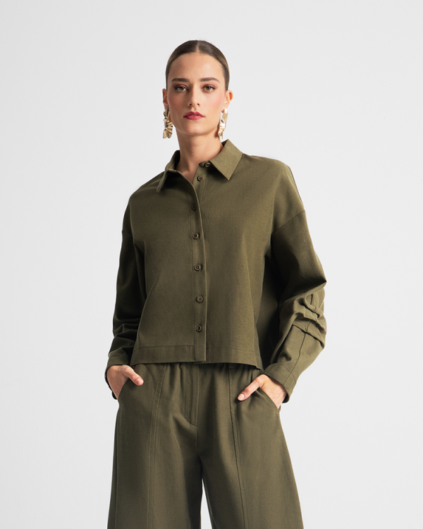 Boxy cropped shirt - Moutaki