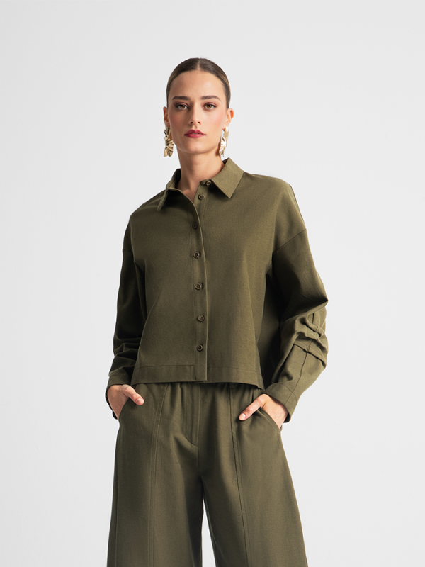 Boxy cropped shirt - Moutaki