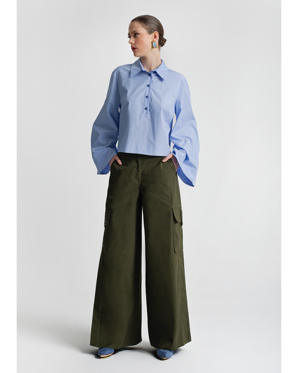 Striped shirt with flared sleeves - Moutaki