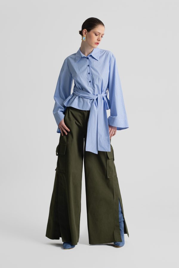 Striped shirt with flared sleeves - Moutaki - Image 2