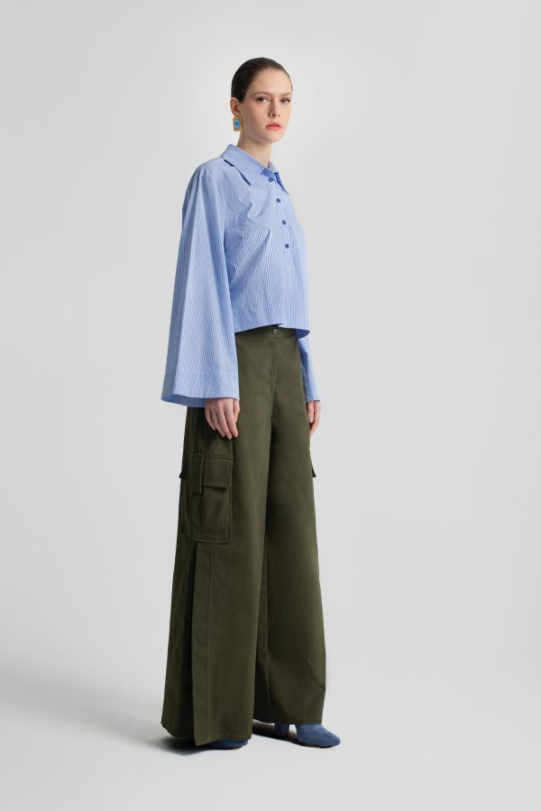 Striped shirt with flared sleeves - Moutaki - Image 3