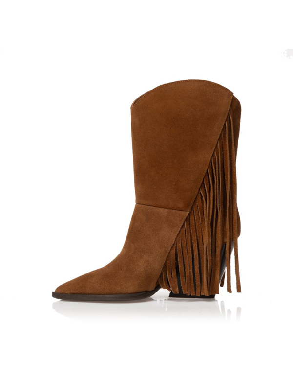 Suede fringe cowboy boots - Sante Shoes - Image 4