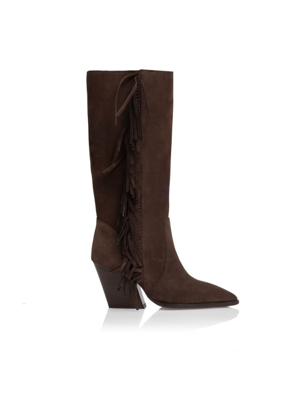 Suede fringe tall cowboy boots - Sante Shoes - Image 5