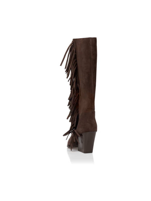 Suede fringe tall cowboy boots - Sante Shoes - Image 6