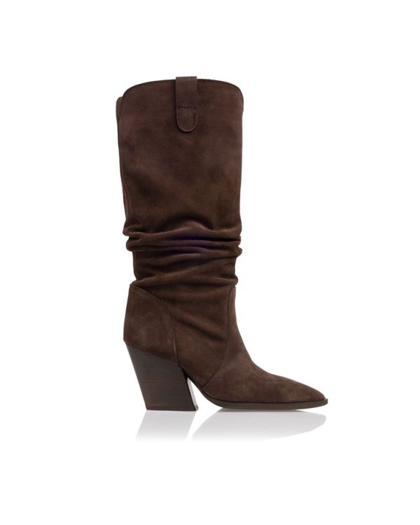 Suede slouchy mid-calf boots - Sante Shoes