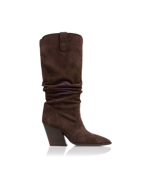 Suede slouchy mid-calf boots - Sante Shoes