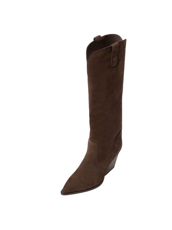 Suede slouchy mid-calf boots - Sante Shoes - Image 2
