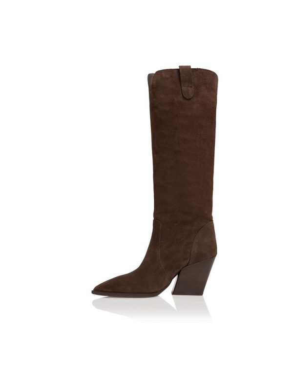 Suede slouchy mid-calf boots - Sante Shoes - Image 4