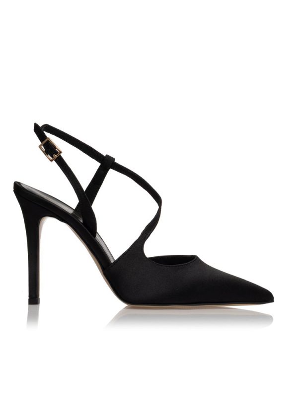 Satin slingback heels with cross-strap - Sante Shoes - Image 2