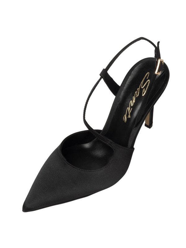 Satin slingback heels with cross-strap - Sante Shoes - Image 3