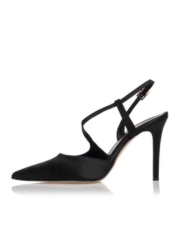 Satin slingback heels with cross-strap - Sante Shoes - Image 5