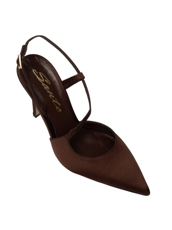 Satin slingback heels with cross-strap - Sante Shoes - Image 6