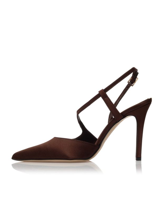 Satin slingback heels with cross-strap - Sante Shoes - Image 8