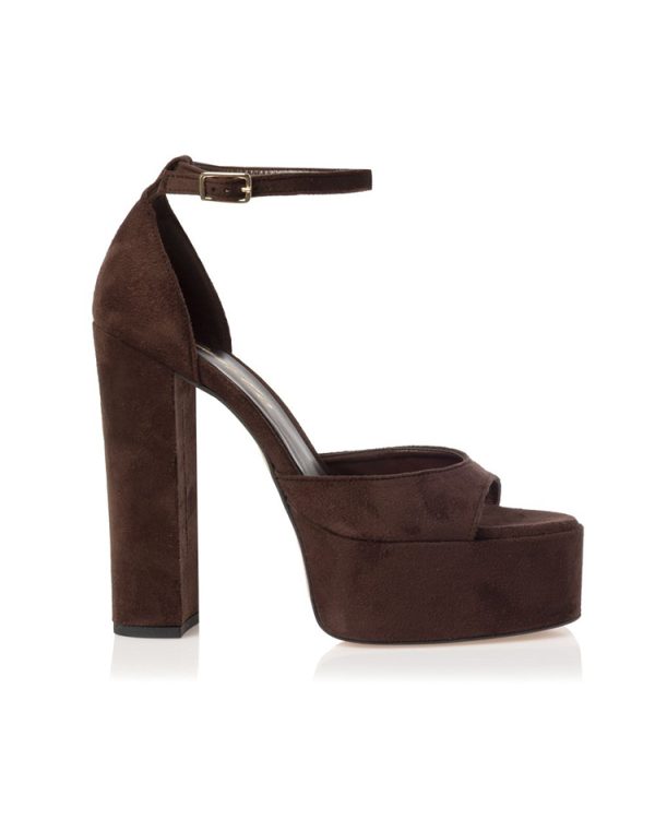 Suede platform ankle-strap Heels - Sante Shoes