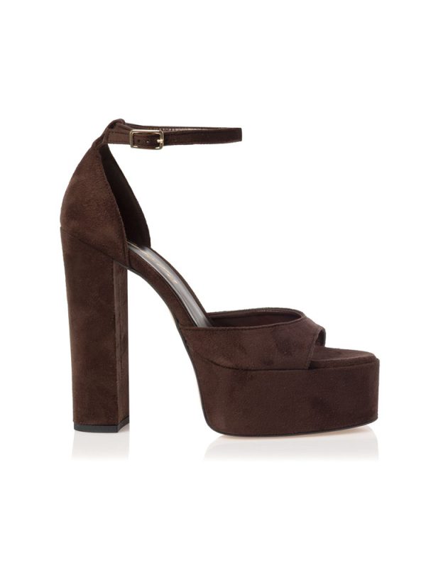 Suede platform ankle-strap Heels - Sante Shoes