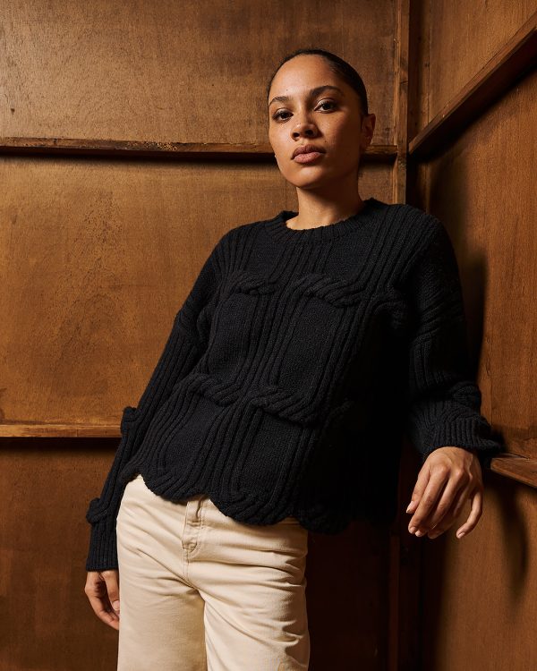 Textured knit sweater with 3D ribbed detailing - Tailor Made Knitwear - Image 3
