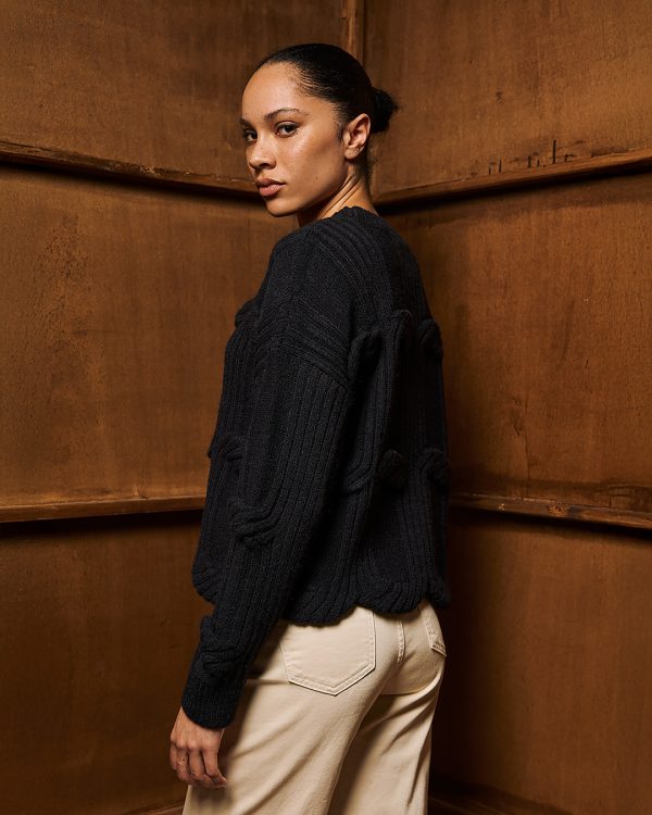 Textured knit sweater with 3D ribbed detailing - Tailor Made Knitwear - Image 4