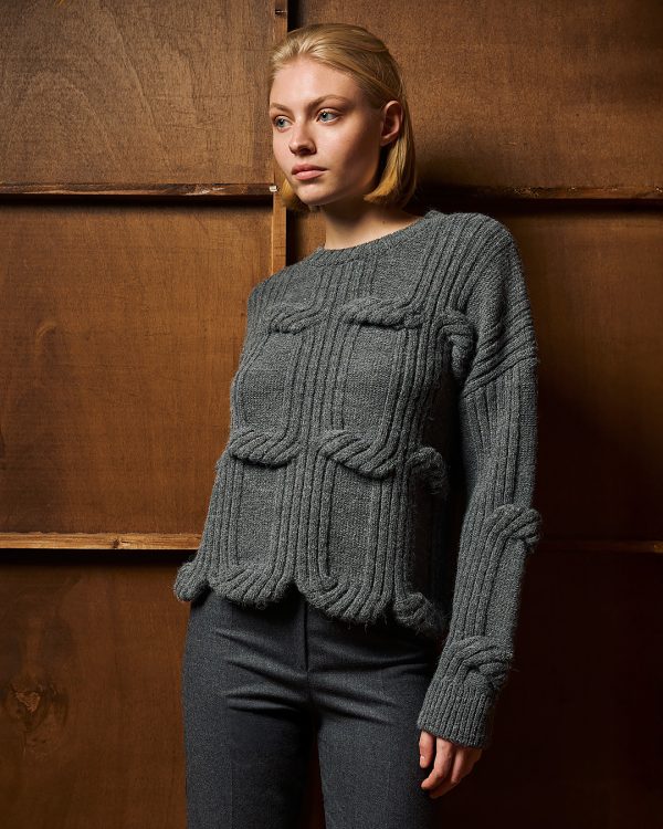 Textured knit sweater with 3D ribbed detailing - Tailor Made Knitwear - Image 2