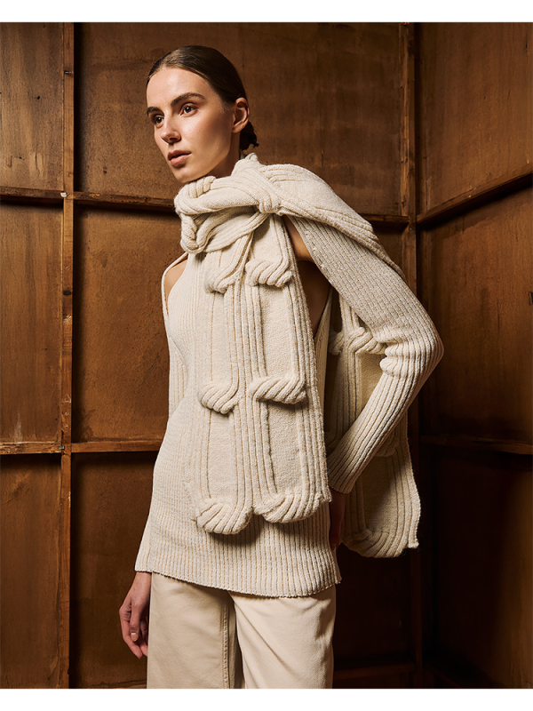 Textured knit scarf - Tailor Made Knitwear
