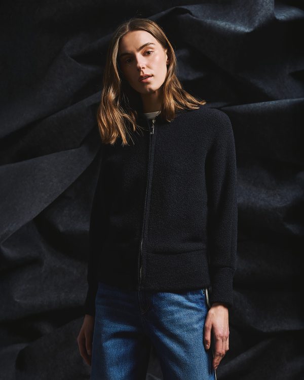 Bomber zipped knit jacket - Tailor Made Knitwear - Image 2
