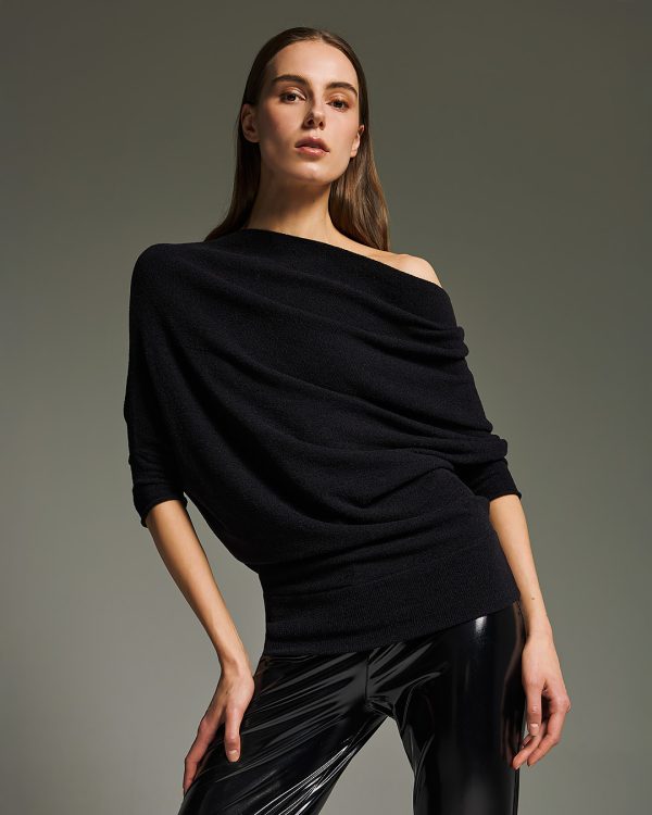 Oversized off-shoulder knit sweater - Tailor Made Knitwear - Image 2