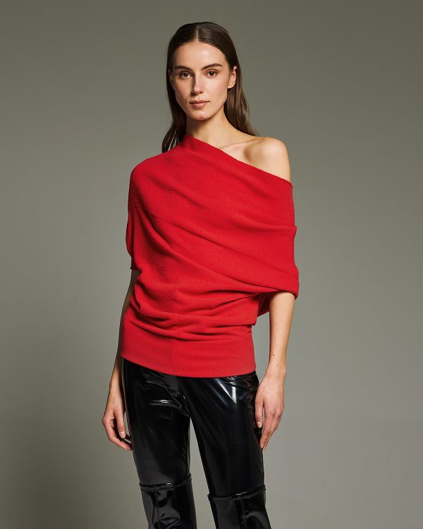 Oversized off-shoulder knit sweater - Tailor Made Knitwear - Image 3