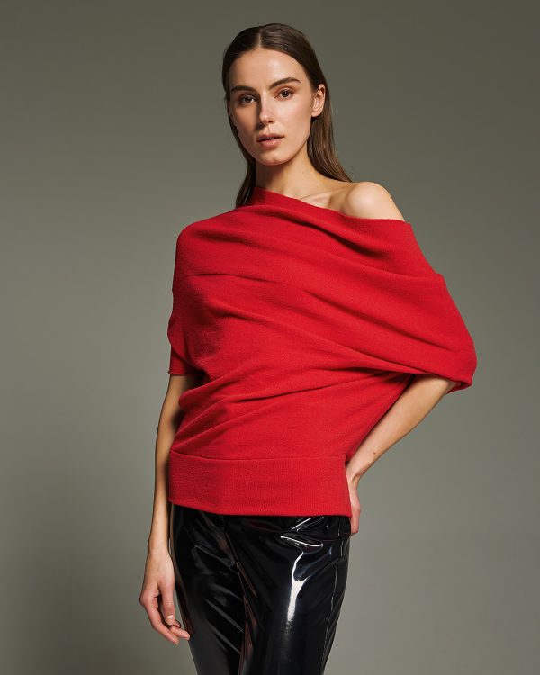 Oversized off-shoulder knit sweater - Tailor Made Knitwear - Image 4