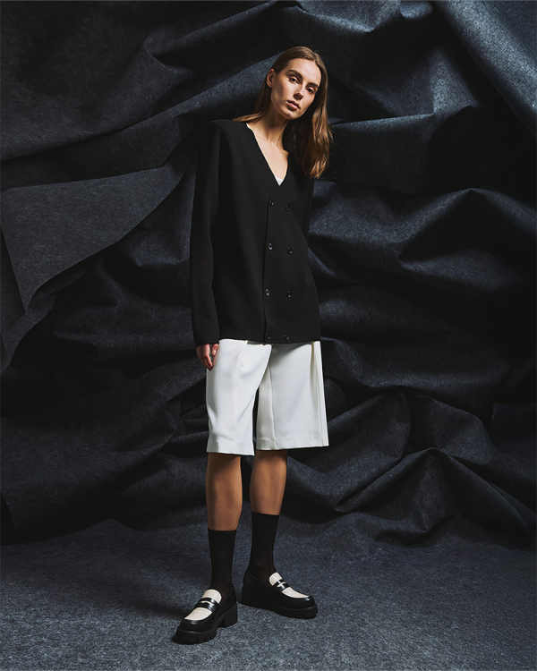 Across-buttoned knit cardigan - Tailor Made Knitwear