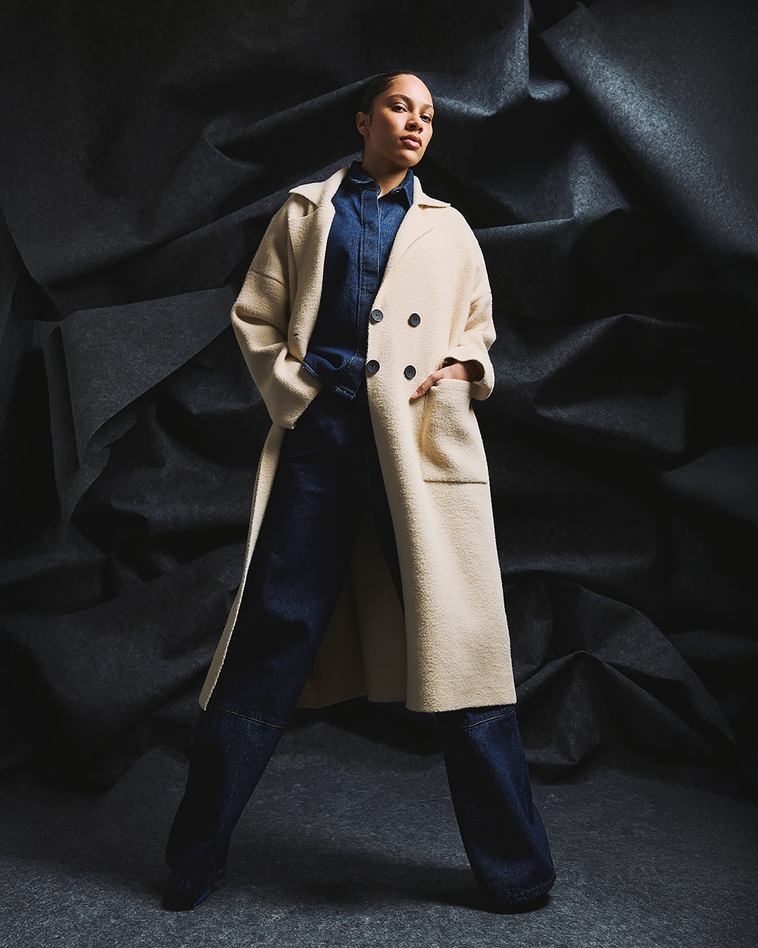 Brouska - TMW25-0735 Oversized long cardigan coat with button closure - Tailor Made Knitwear - Image 3