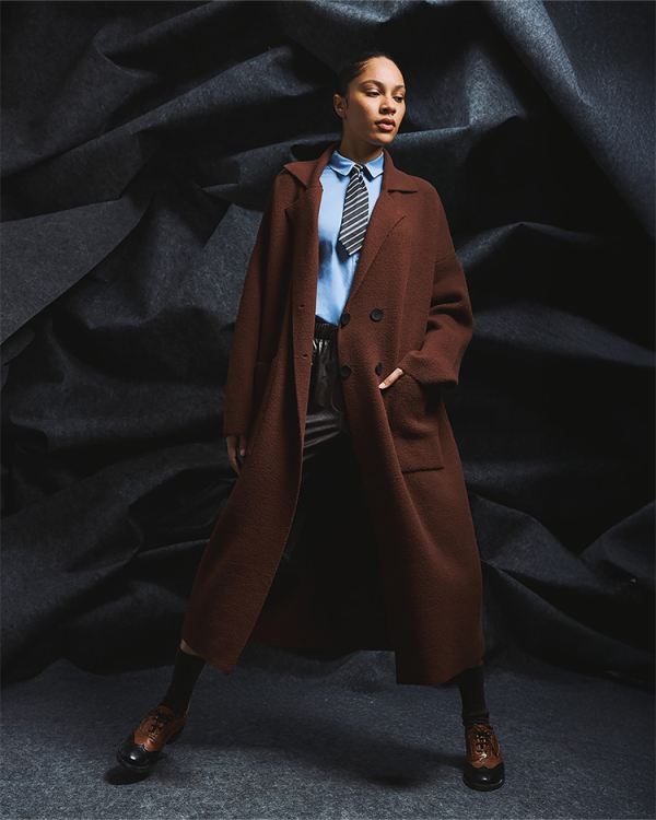 Oversized long cardigan coat with button closure - Tailor Made Knitwear
