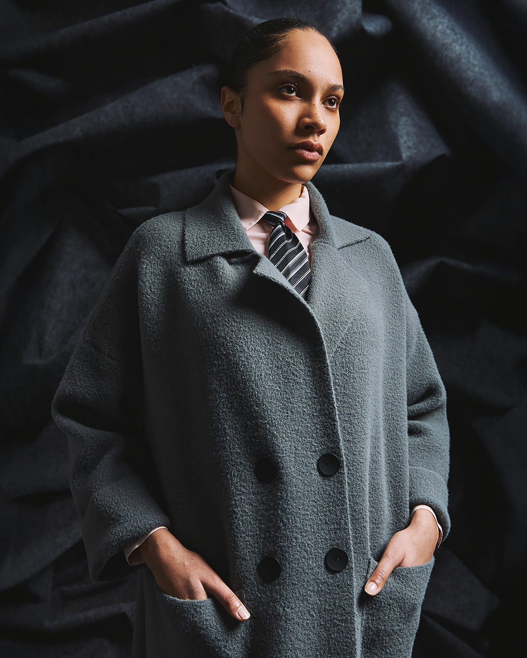 Brouska - TMW25-0735 Oversized long cardigan coat with button closure - Tailor Made Knitwear - Image 6