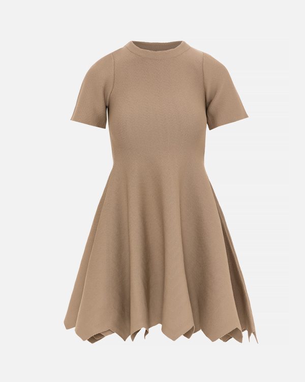 Short sleeve knit dress with flared hem - Tailor Made Knitwear - Image 3