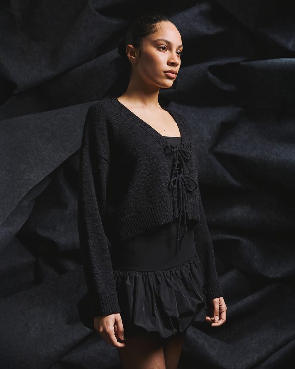 Knit cardigan with front tie details - Tailor Made Knitwear - Image 4