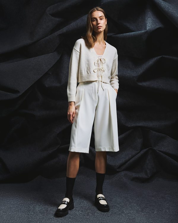 Knit cardigan with front tie details - Tailor Made Knitwear - Image 5