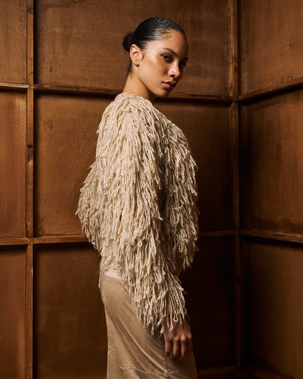 Short fringed knit cardigan - Tailor Made Knitwear - Image 4