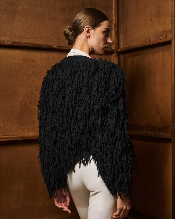 Short fringed knit cardigan - Tailor Made Knitwear - Image 2