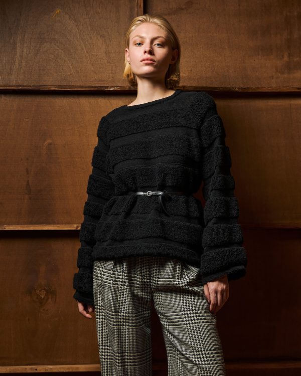 Striped textured knit sweater - Tailor Made Knitwear - Image 3
